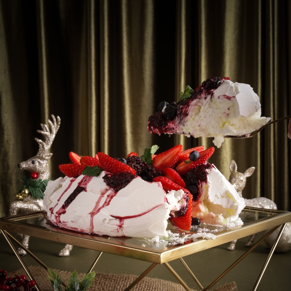 Pavlova de frutas vermelhas