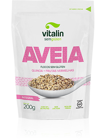 Aveia sem Glúten Vitalin + Quinoa + Frutas Vermelhas - 200g