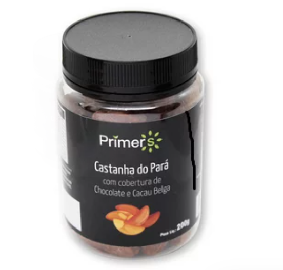 Castanha do Pará com Cobertura de Chocolate e Cacau Belga Primers 200gr