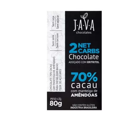 Chocolate 70% Cacau com Manteiga de Amêndoas  80gr