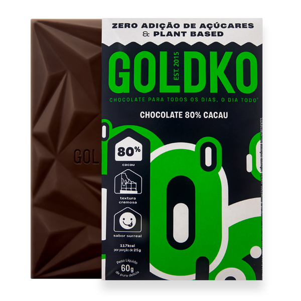 Chocolate 80% Cacau Goldko 60gr