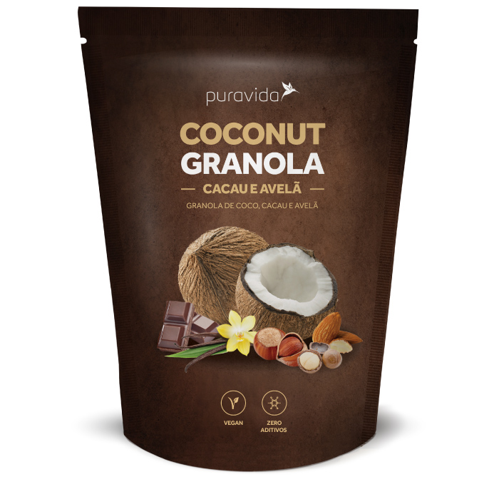Coconut Granola Cacau e Avelâ -Puravida - 250gr