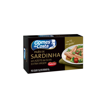 Filé de Sardinha em Azeite de Oliva Extra Virgem Gomes da Costa 125gr