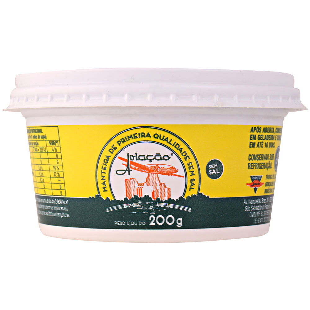 Manteiga Sem Sal Aviação 200gr