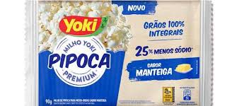 Pipoca Grãos 100% Integral Sabor Manteiga Yoki 90Gr.