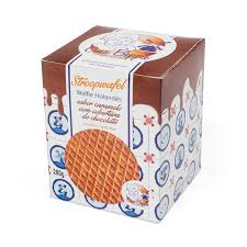 Waffle Holandês Caramelo com Cobertura de Chocolate Meio Amargo 260Gr. Stroopwafel