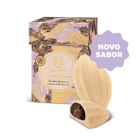 Ovo de Páscoa de Chocolate Branco e Avelã - 300gr