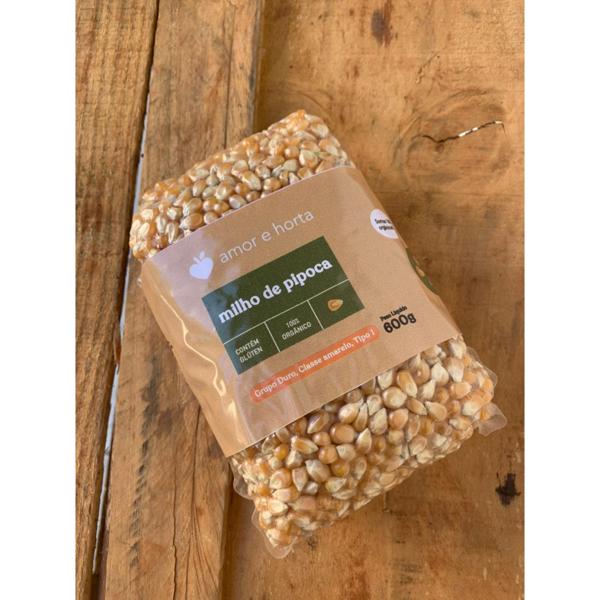 Milho de Pipoca Orgânico  á vácuo 600g