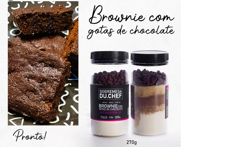 Brownie com Gotas de Chocolate Sobremesa Du.Chef 270gr