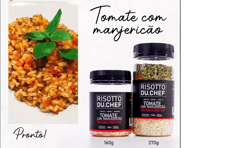 Risotto de Tomate seco com Manjericão Risotto Du.Chef 160gr