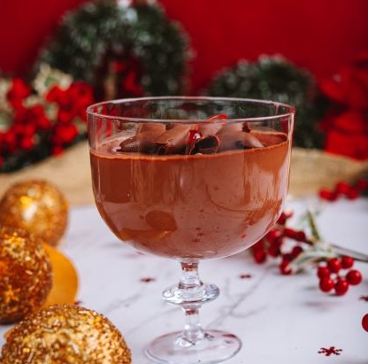 Taça de mousse de chocolate