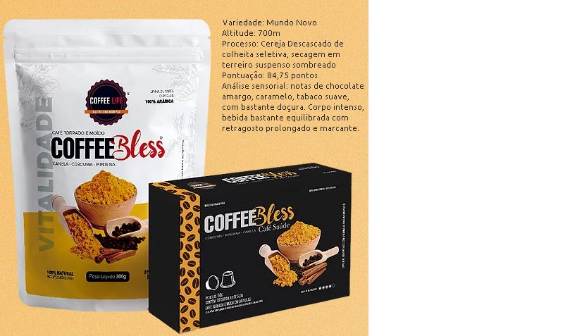 Coffee Bless Cúrcuma+Piperina+Canela Coffee  Life